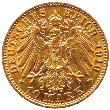 10 марок 1910 года. Германская Империя. Пруссия
