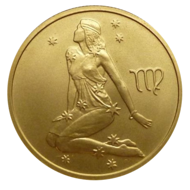 25 рублей 2002 года «Знаки Зодиака. Дева». Золото
