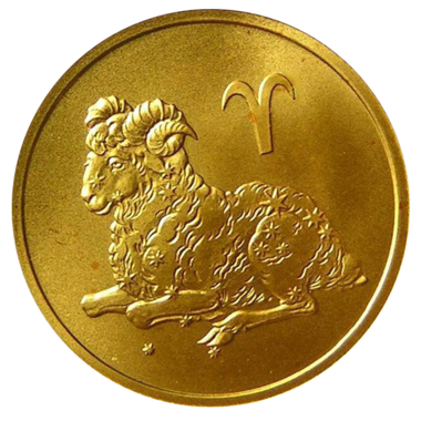 25 рублей 2003 года «Знаки Зодиака. Овен». Золото