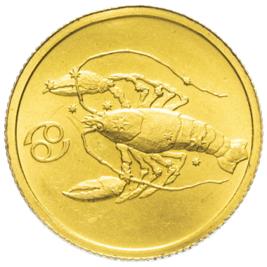 25 рублей 2003 года «Знаки Зодиака. Рак». Золото