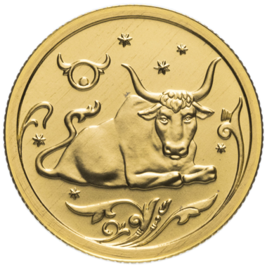 25 рублей 2005 года «Знаки Зодиака. Телец». Золото