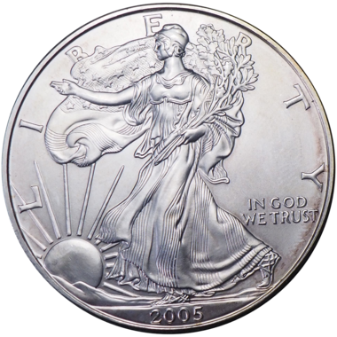 1 доллар 2005 года «Liberty» («Американский орел / Шагающая свобода»). США