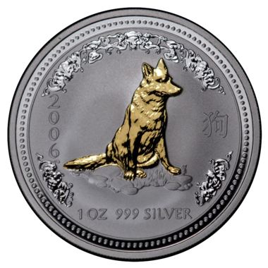 1 доллар 2006 года «Год Собаки. Лунар». Позолота. Австралия