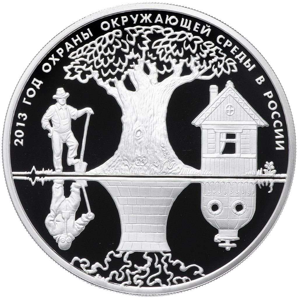 3 рубля 2013 года ММД "Год охраны окружающей среды" Proof